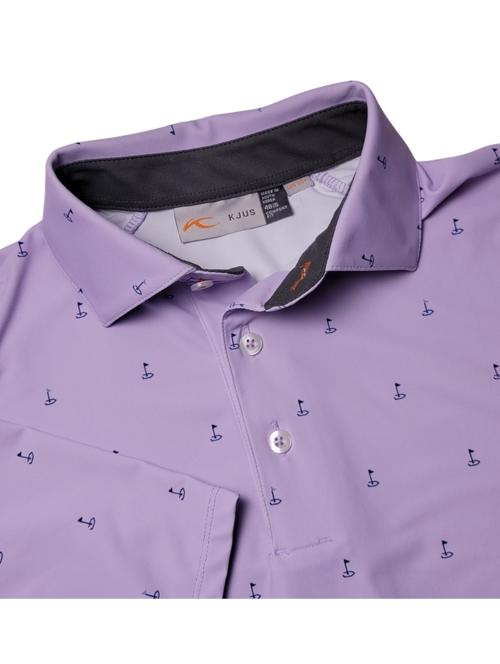 Kjus Lavender Purple Golf Flag Performance Polo Shirt VR Logo S - Picture 7 of 7